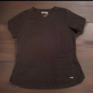 Grey's Anatomy By Barco Women’s Scrub Top Large Spandex Stretch Black
